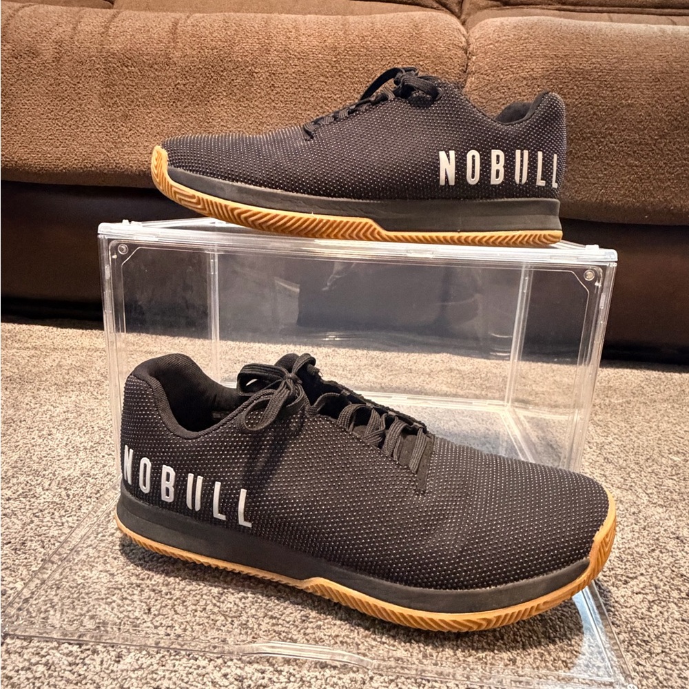 NOBULL Men's Black Athletic Shoes with Gum Sole